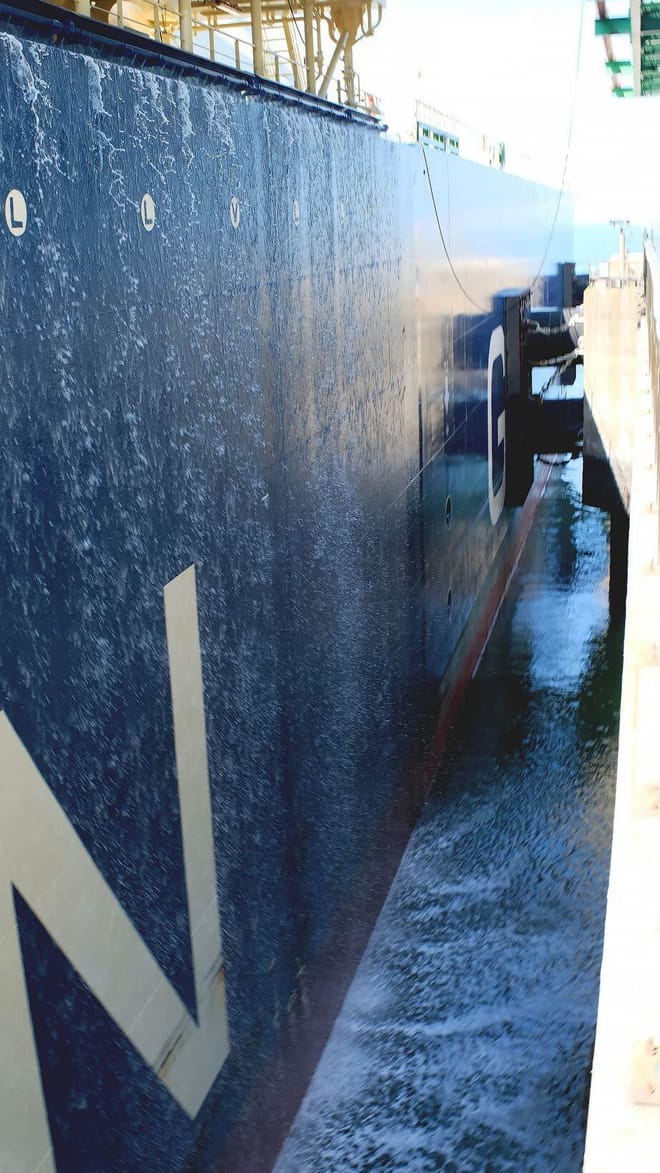 Side of tanker.