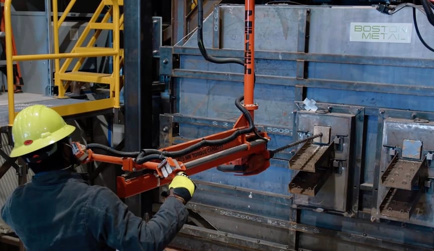 worker in steel plant