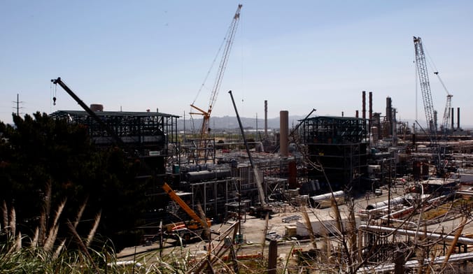 A large partially finished construction site at an industrial facility