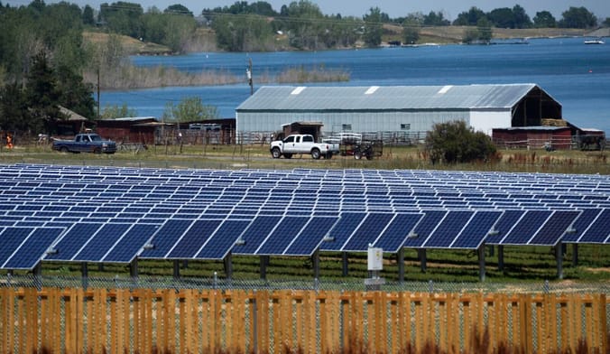 solar array in front of farm