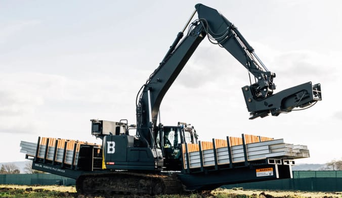 A large green robotic machine