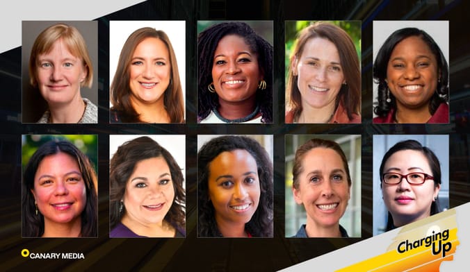 A collage showing 10 women who are awardees in the DOE's C3E initiative for 2023
