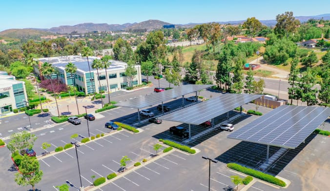 solar panels over parking lot
