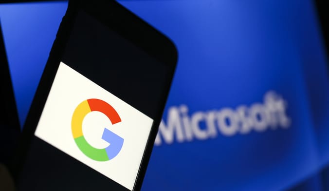 Google and Microsoft logos