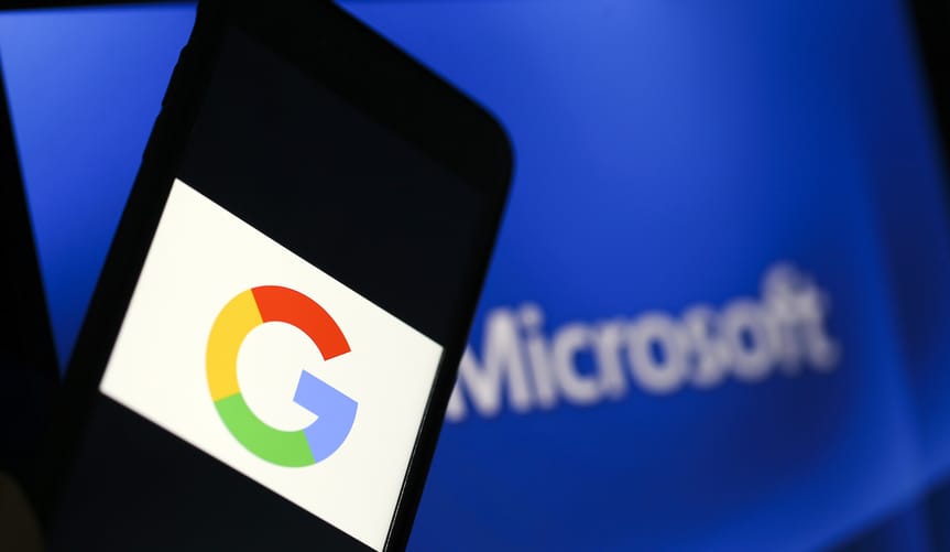 Google and Microsoft logos