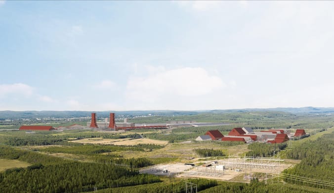 overhead view of industrial facility amongst trees