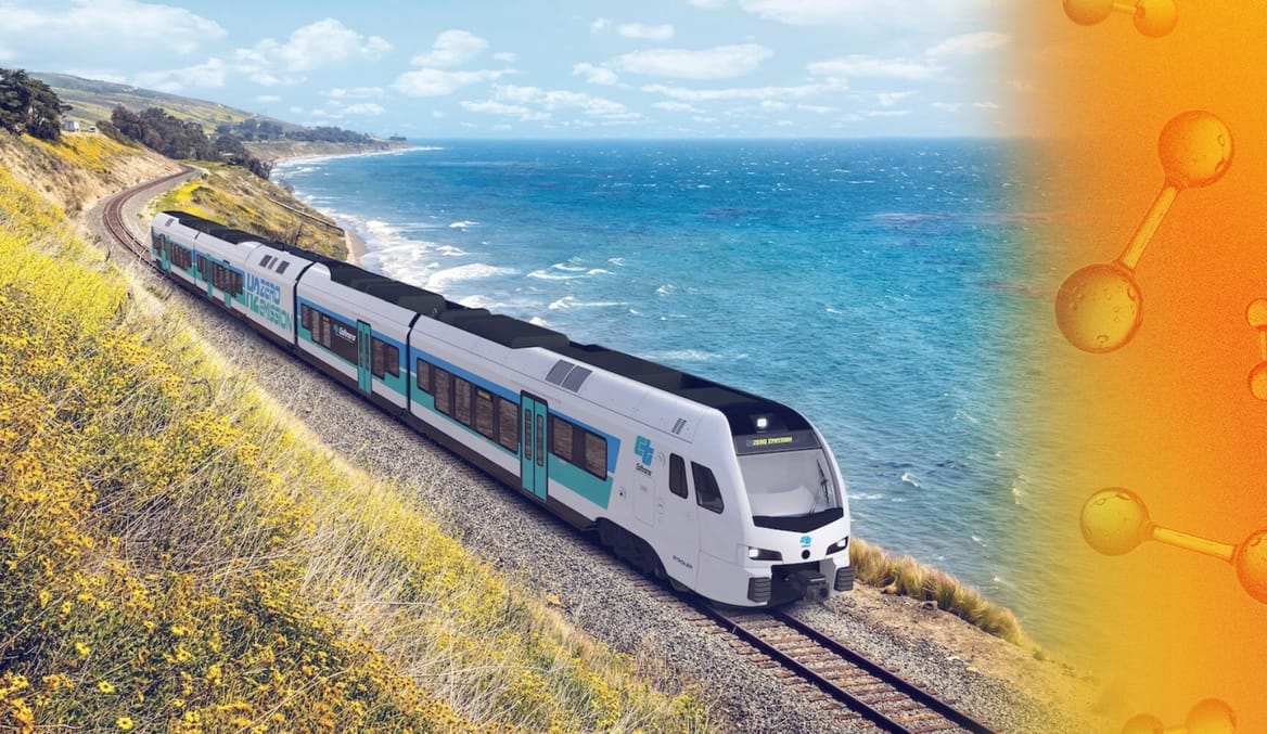 train along coastline