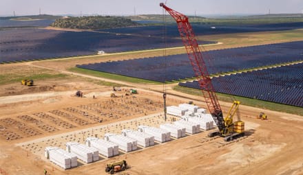 Active construction at Intersect Power’s Lumina II battery energy storage system project in Scurry County, Texas