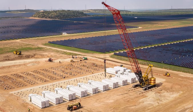 Active construction at Intersect Power’s Lumina II battery energy storage system project in Scurry County, Texas