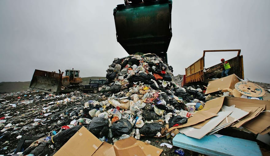 dumptruck at landfill