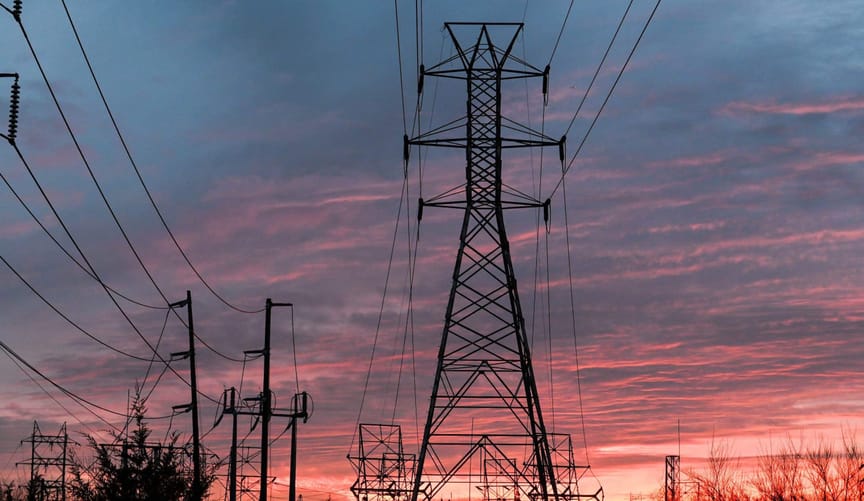 Power lines along Ruland Road in Melville, New York
