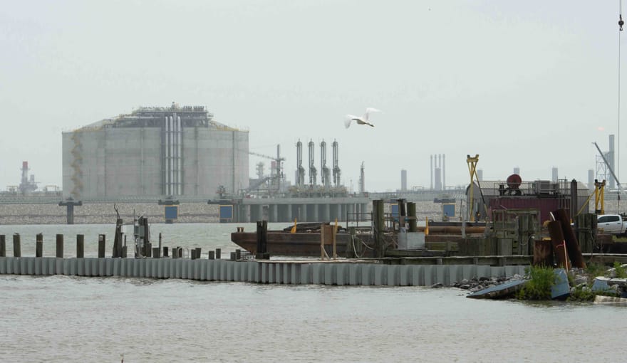 industrial site on coast near ships